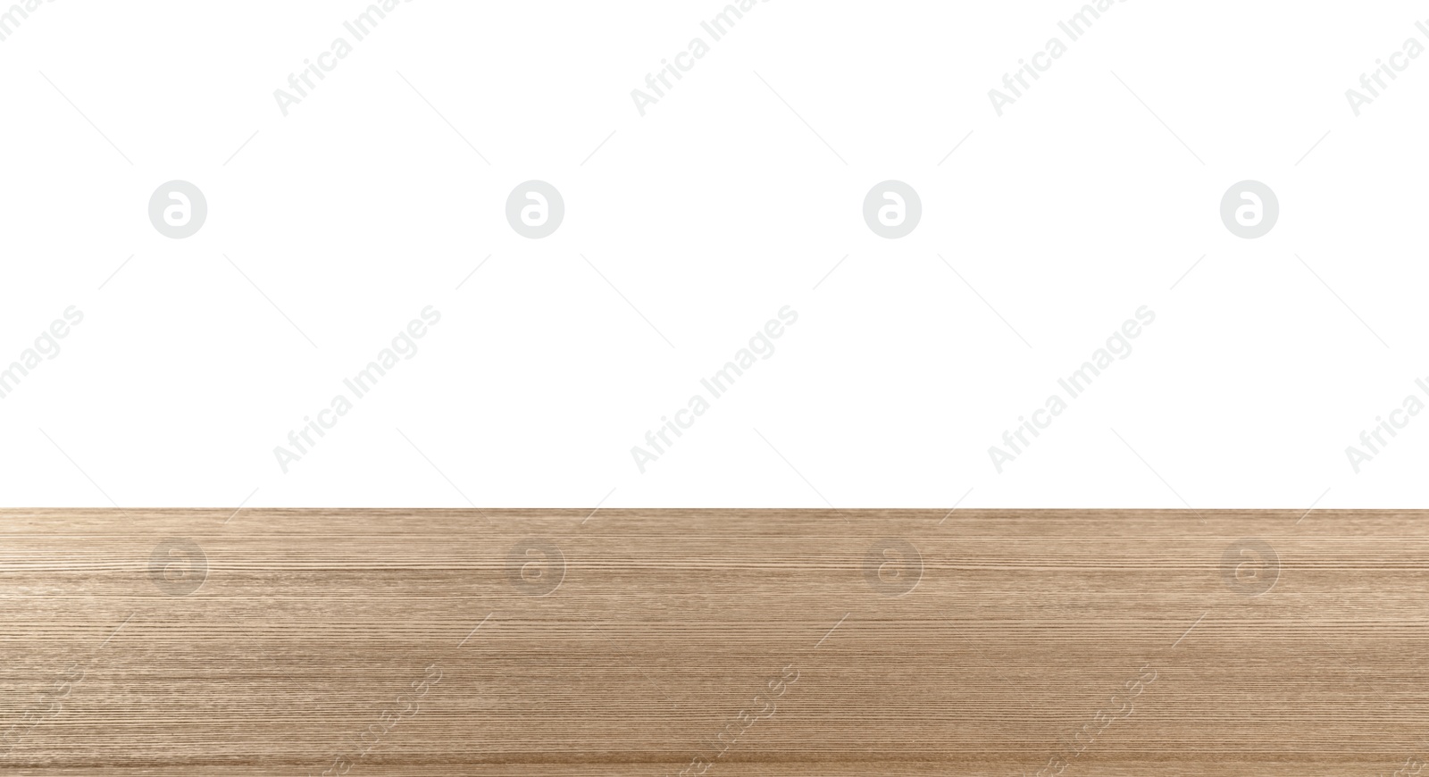 Photo of Empty wooden table on white background. Mockup for design