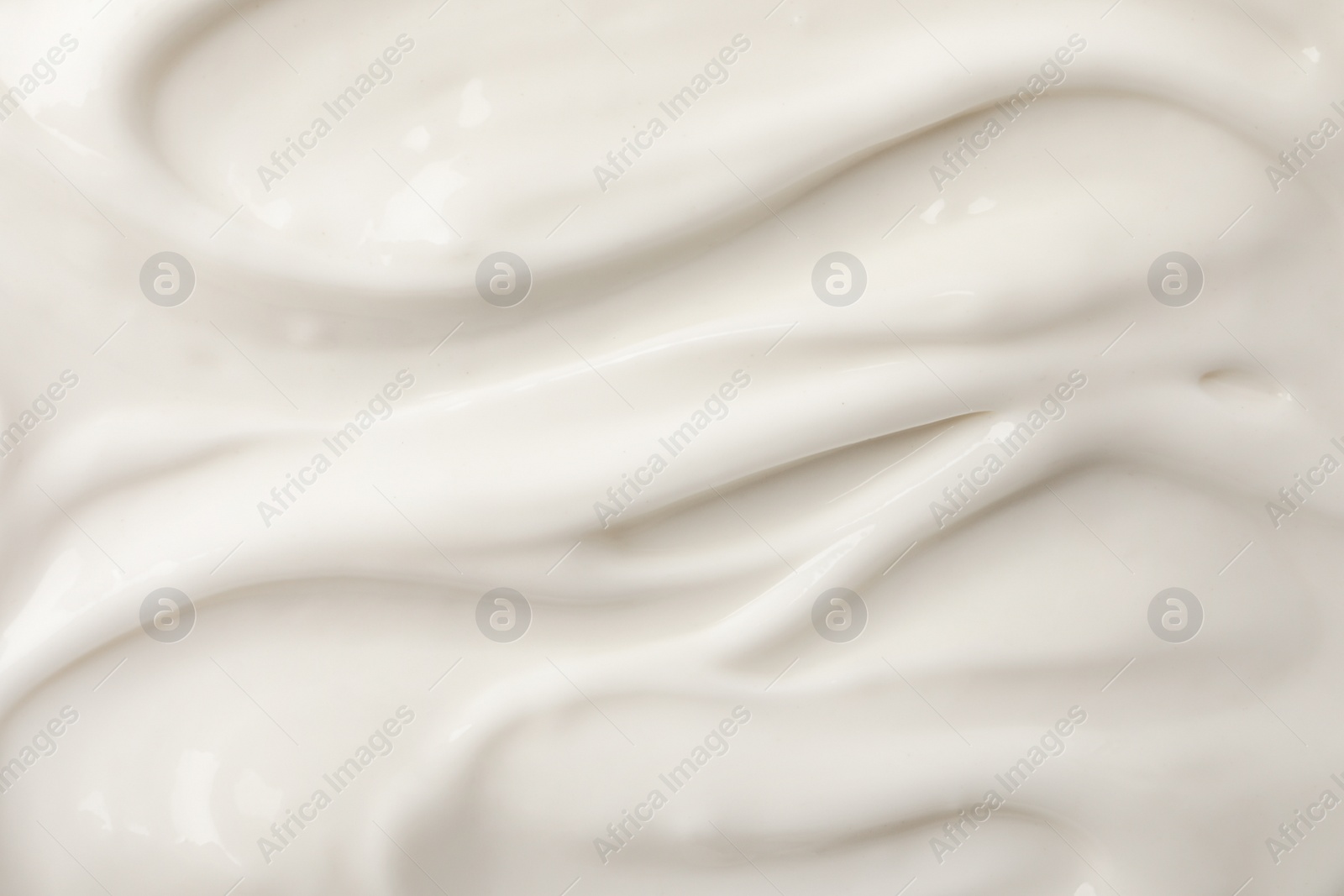 Photo of Delicious organic yogurt as background, top view