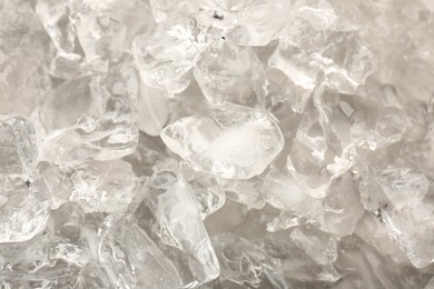 Photo of Pieces of crushed ice as background, closeup