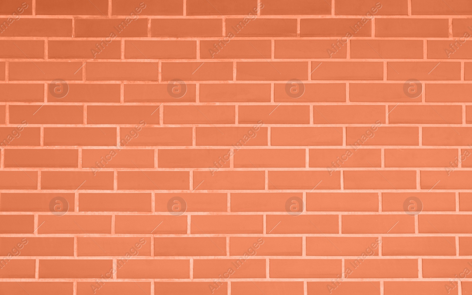 Image of Texture of coral color brick wall as background