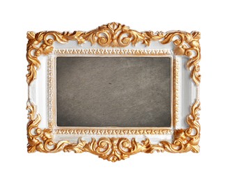 Image of Beautiful empty vintage frame isolated on white