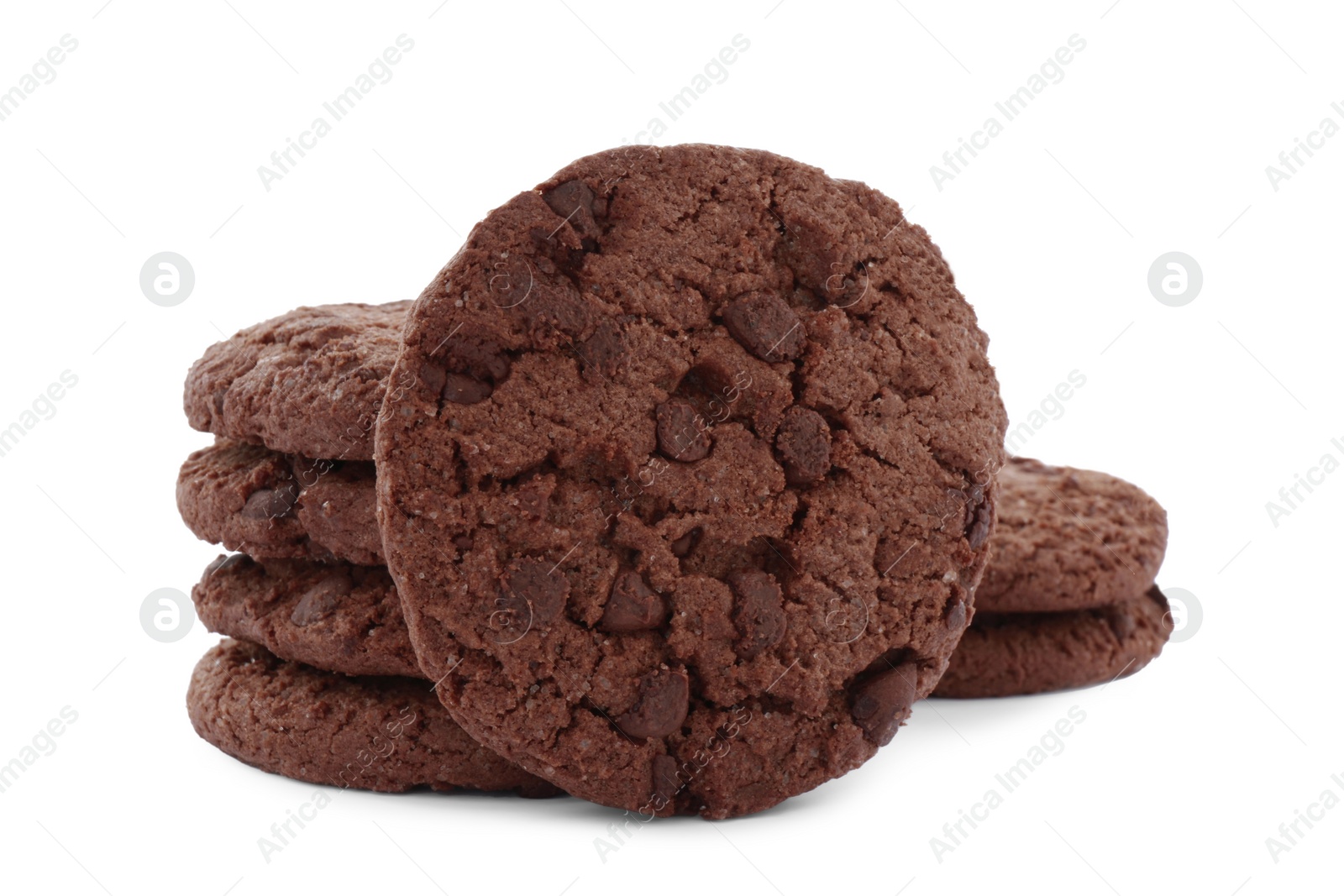 Photo of Delicious chocolate chip cookies isolated on white