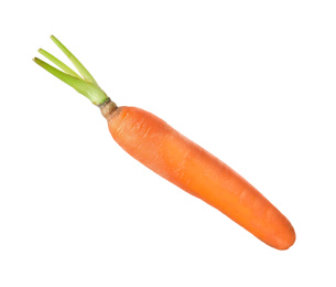 Photo of Fresh ripe juicy carrot isolated on white