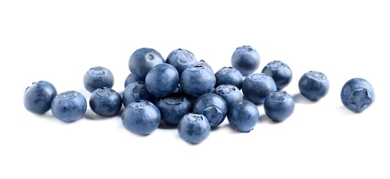 Fresh raw tasty blueberries isolated on white