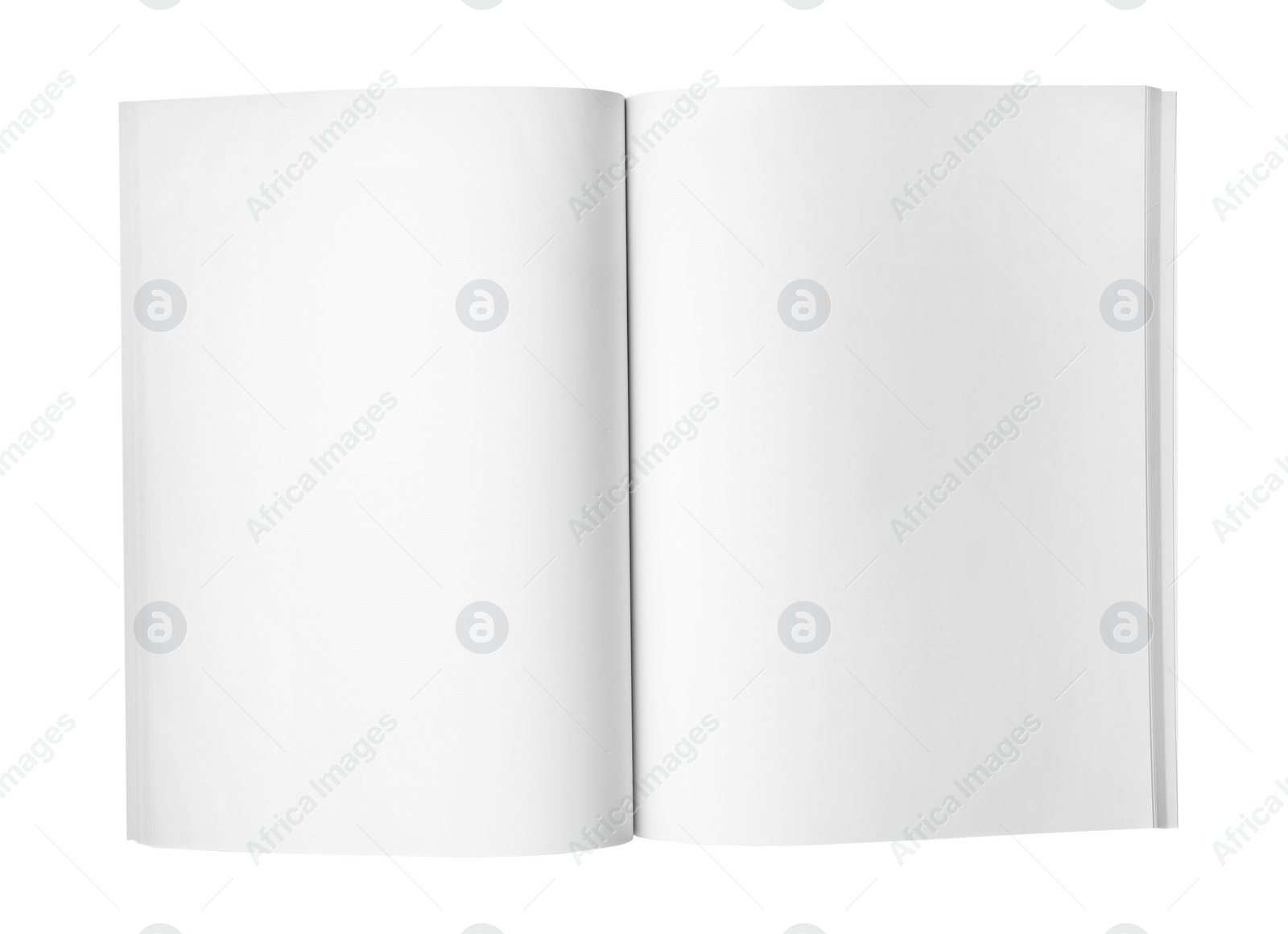 Photo of Mockup of open blank brochure on white background, top view