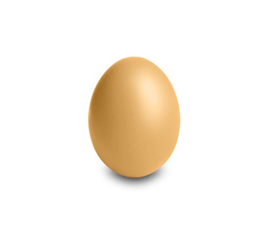 Image of Golden egg on white background. Creative design