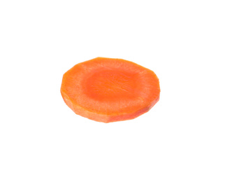 Photo of Slice of fresh ripe carrot isolated on white