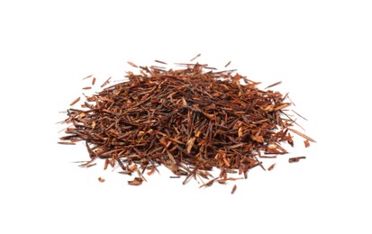 Photo of Heap of rooibos tea isolated on white