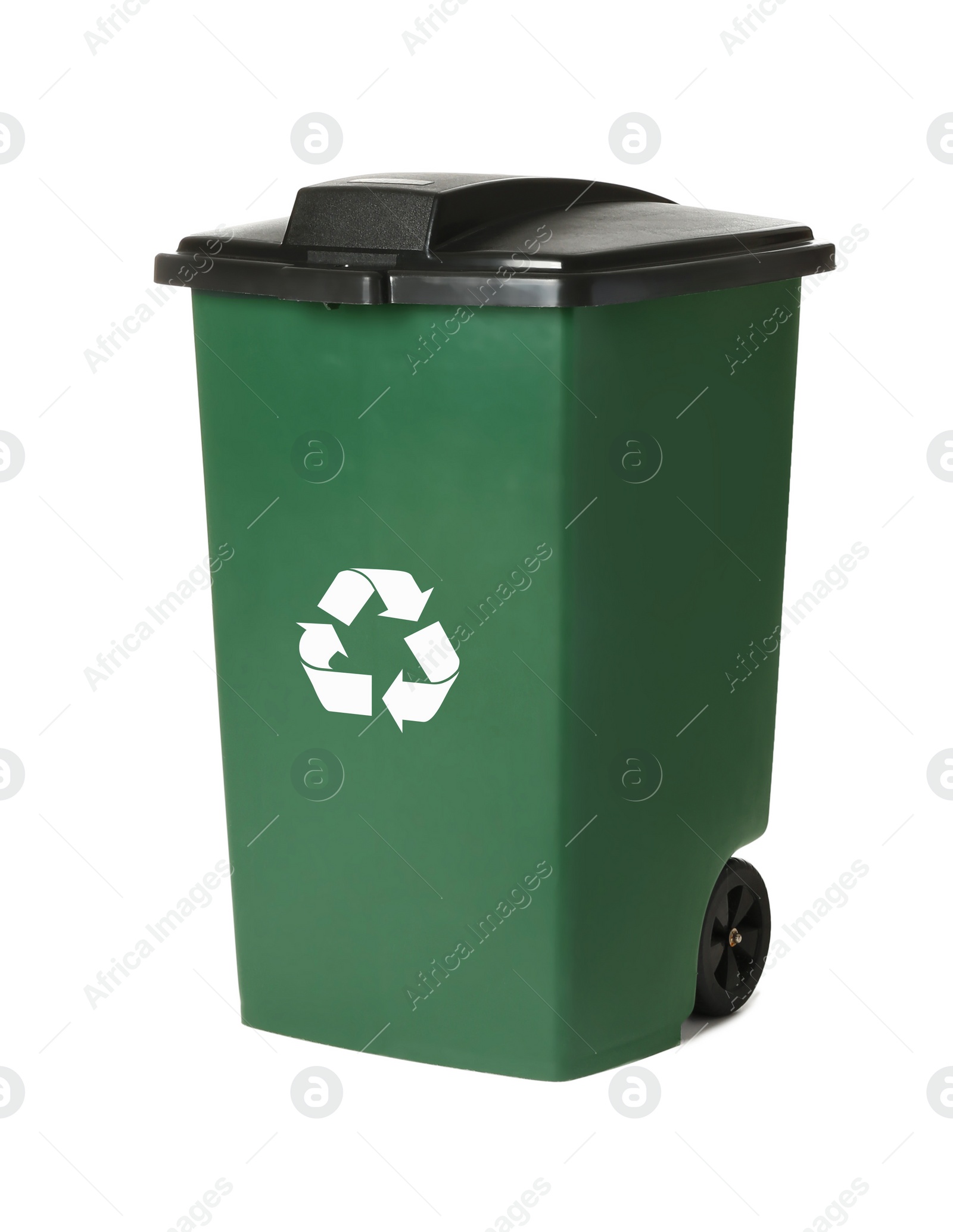 Photo of Trash bin isolated on white. Waste recycling