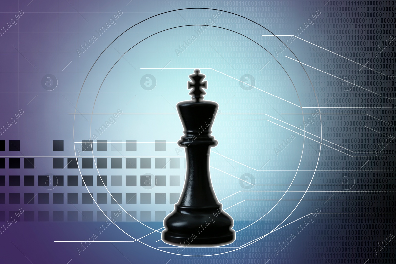 Image of Scheme with chess piece and binary code