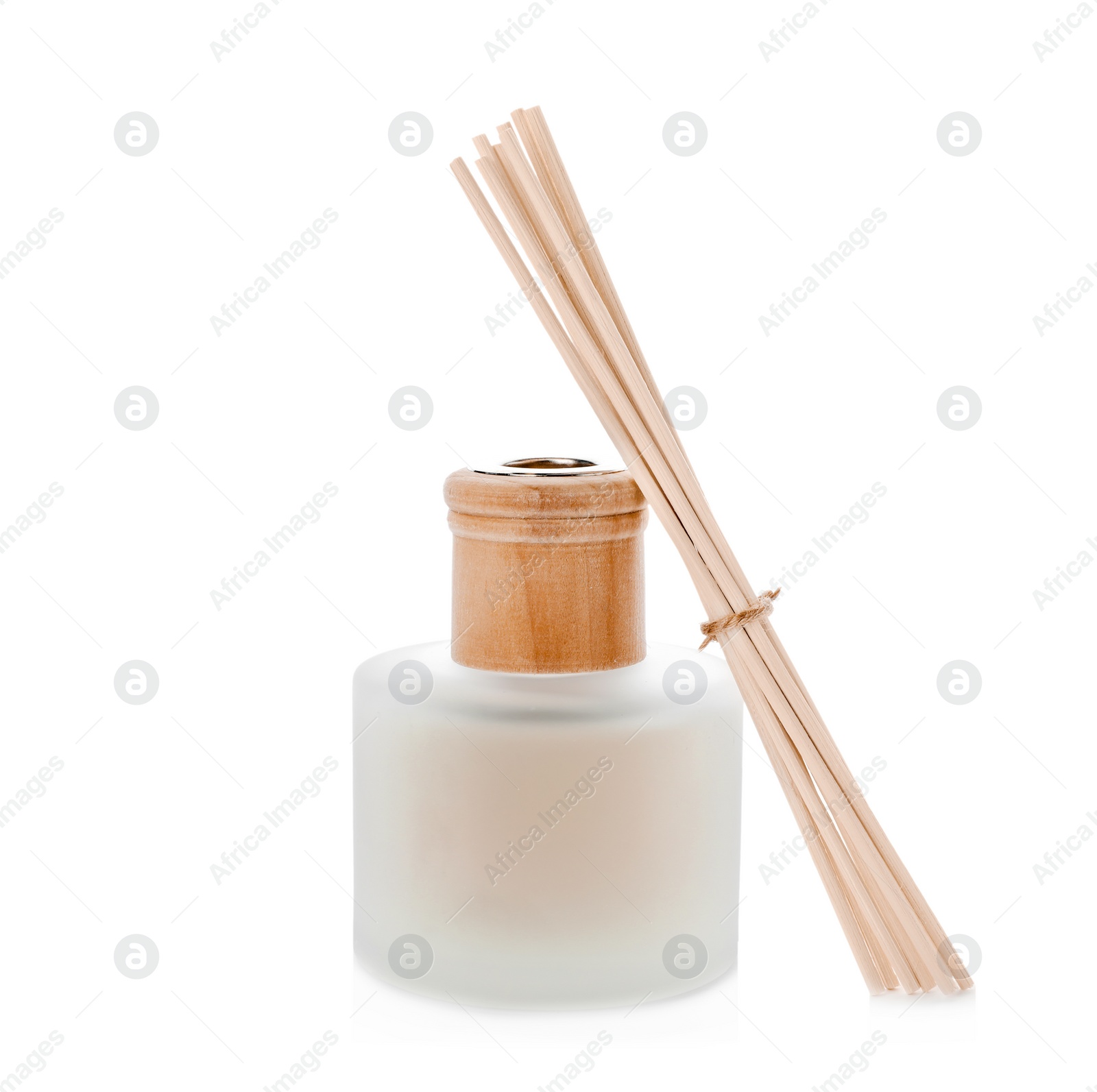 Photo of Aromatic reed freshener on white background