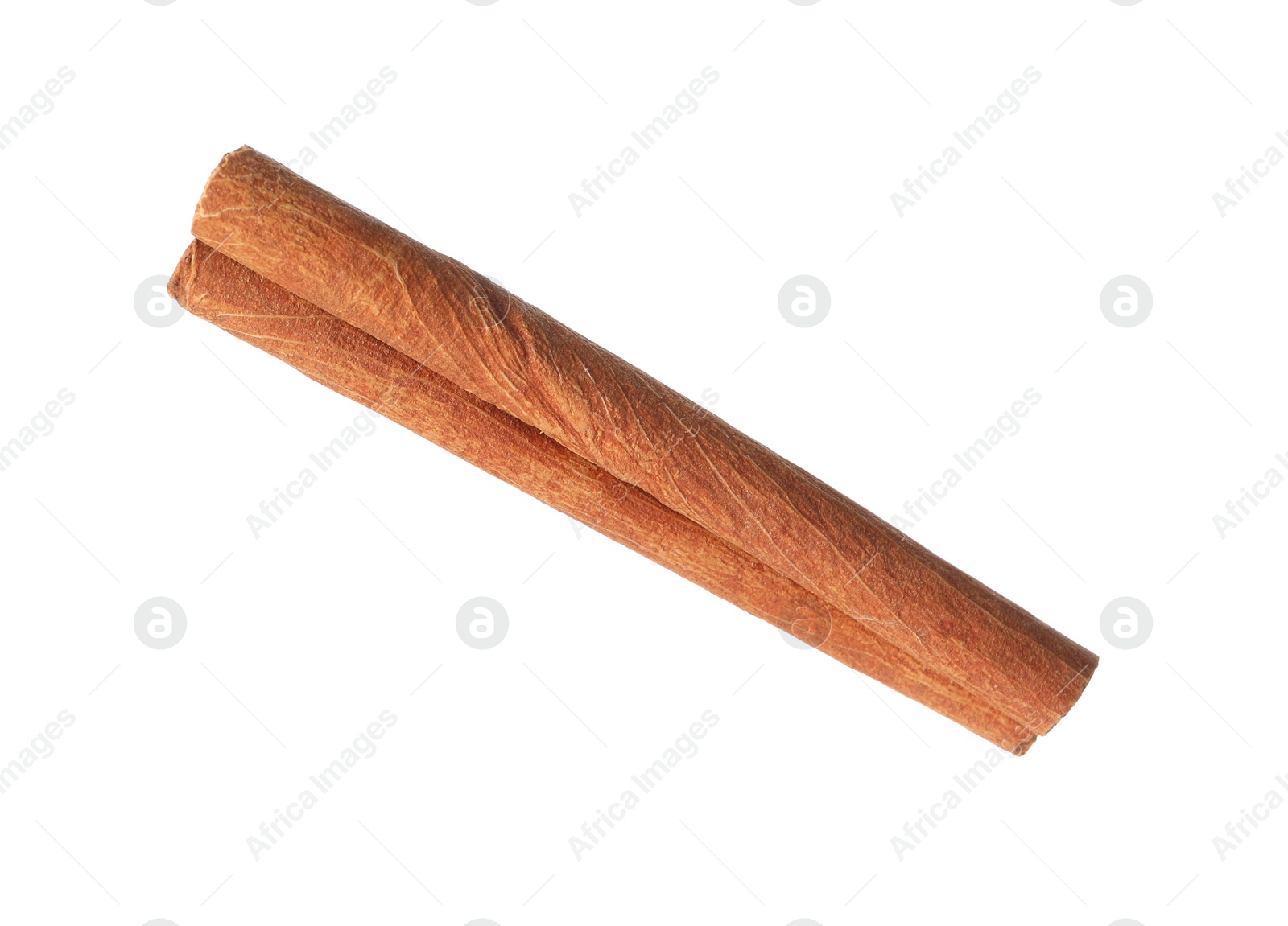 Photo of One aromatic cinnamon stick isolated on white