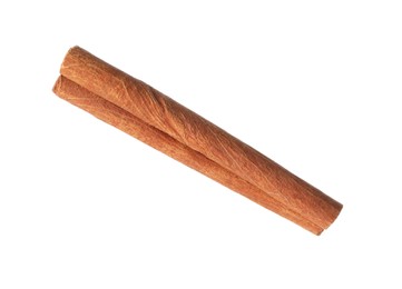 Photo of One aromatic cinnamon stick isolated on white