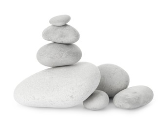 Photo of Group of different stones isolated on white