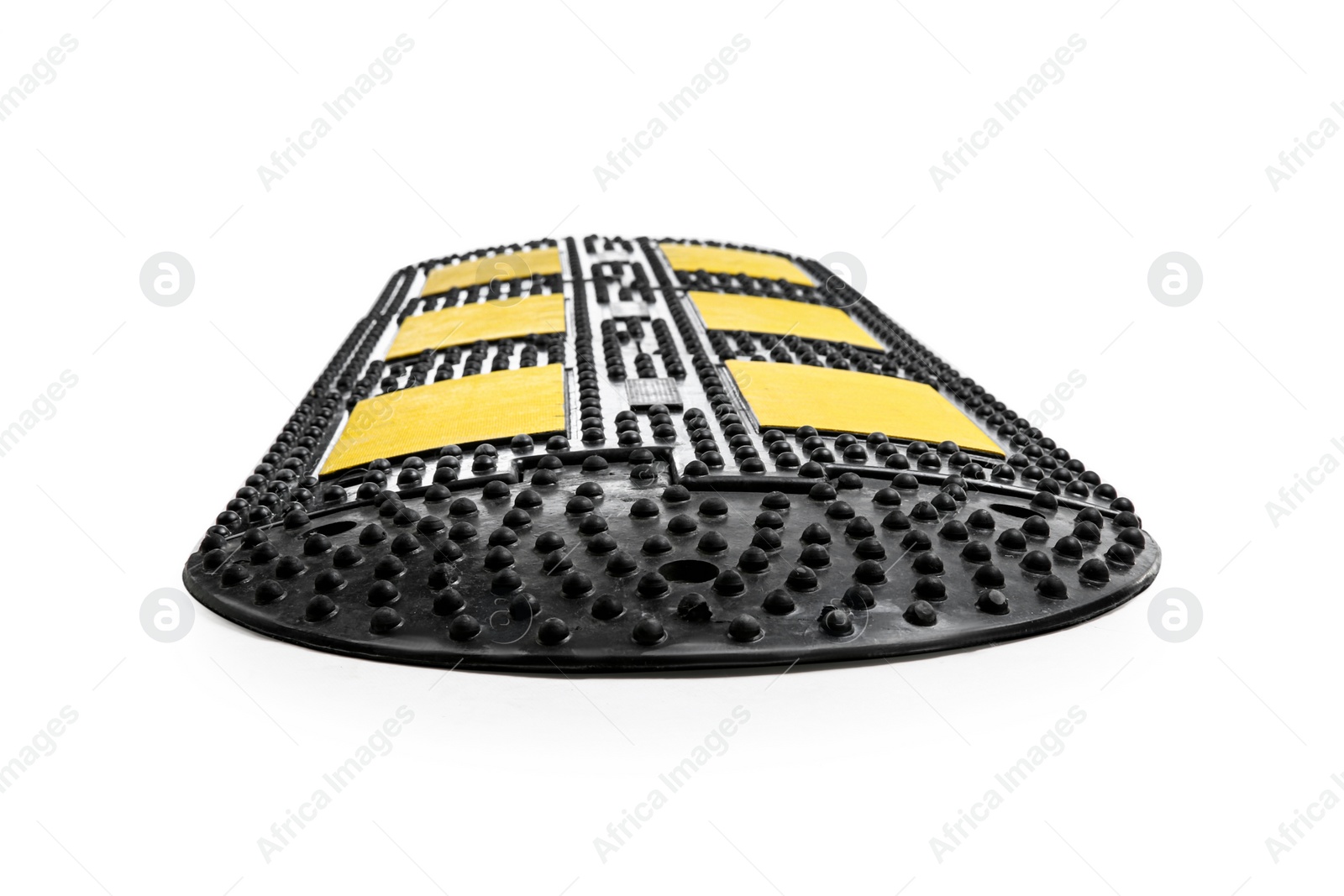 Photo of Speed bump isolated on white. Traffic calming device
