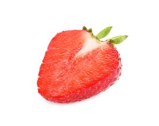 Cut fresh ripe  strawberry isolated on white