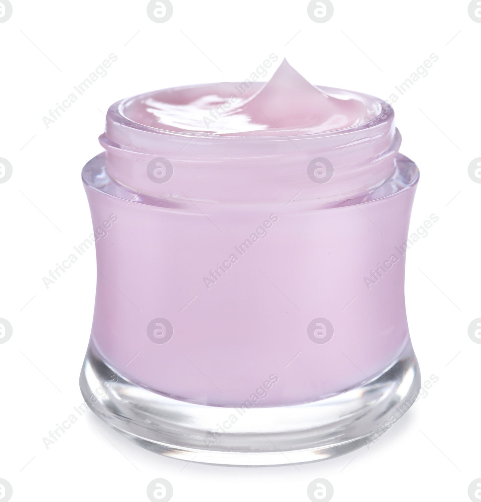 Photo of Jar of organic cream isolated on white