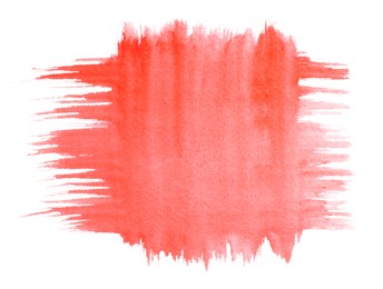Photo of Paint strokes drawn with brush on white background