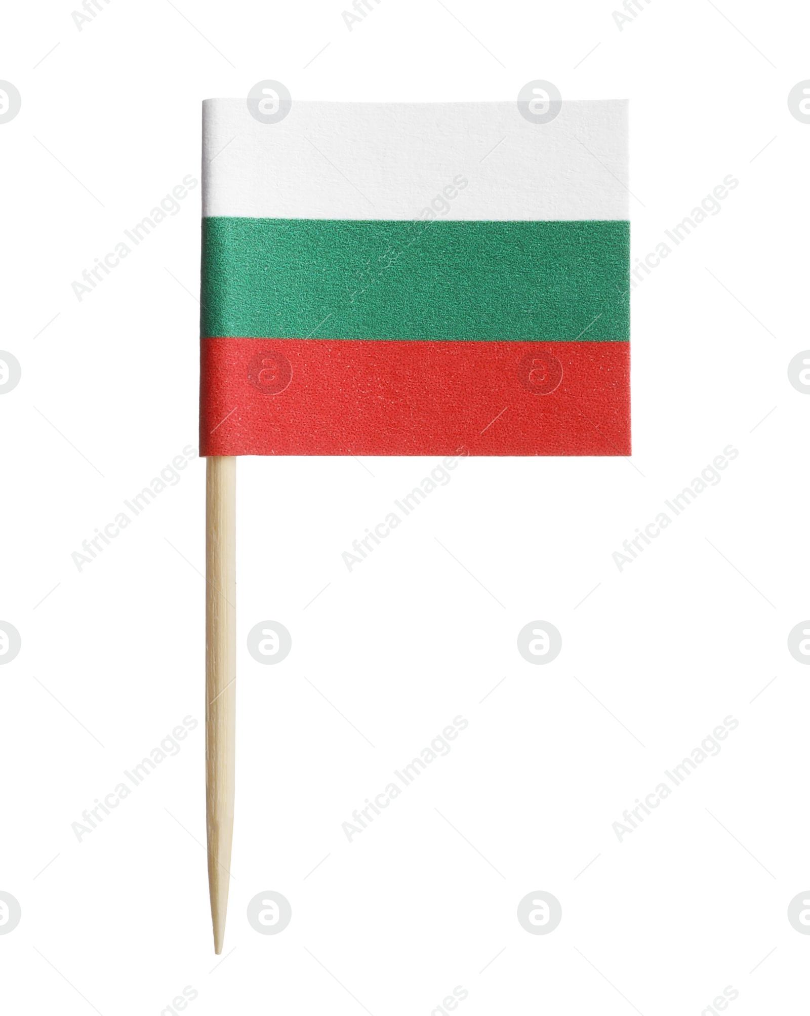 Photo of Small paper Bulgarian flag isolated on white