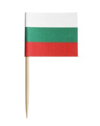 Small paper Bulgarian flag isolated on white