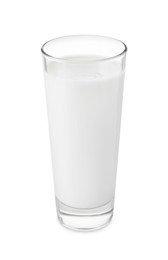 Photo of Glass of fresh milk isolated on white