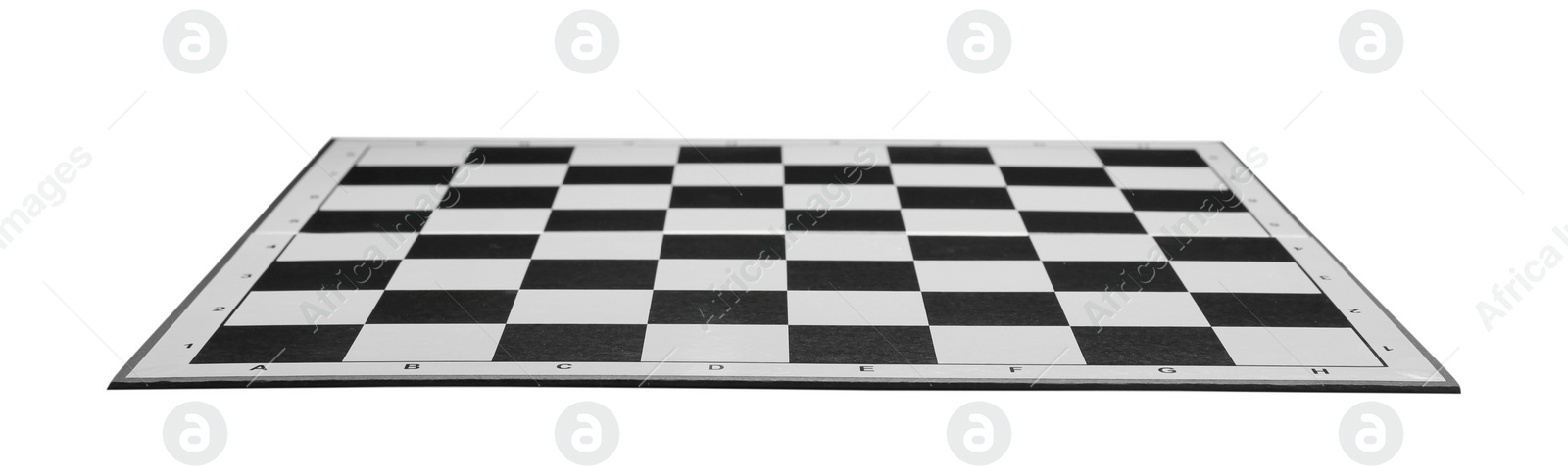 Photo of Empty color game checkerboard isolated on white