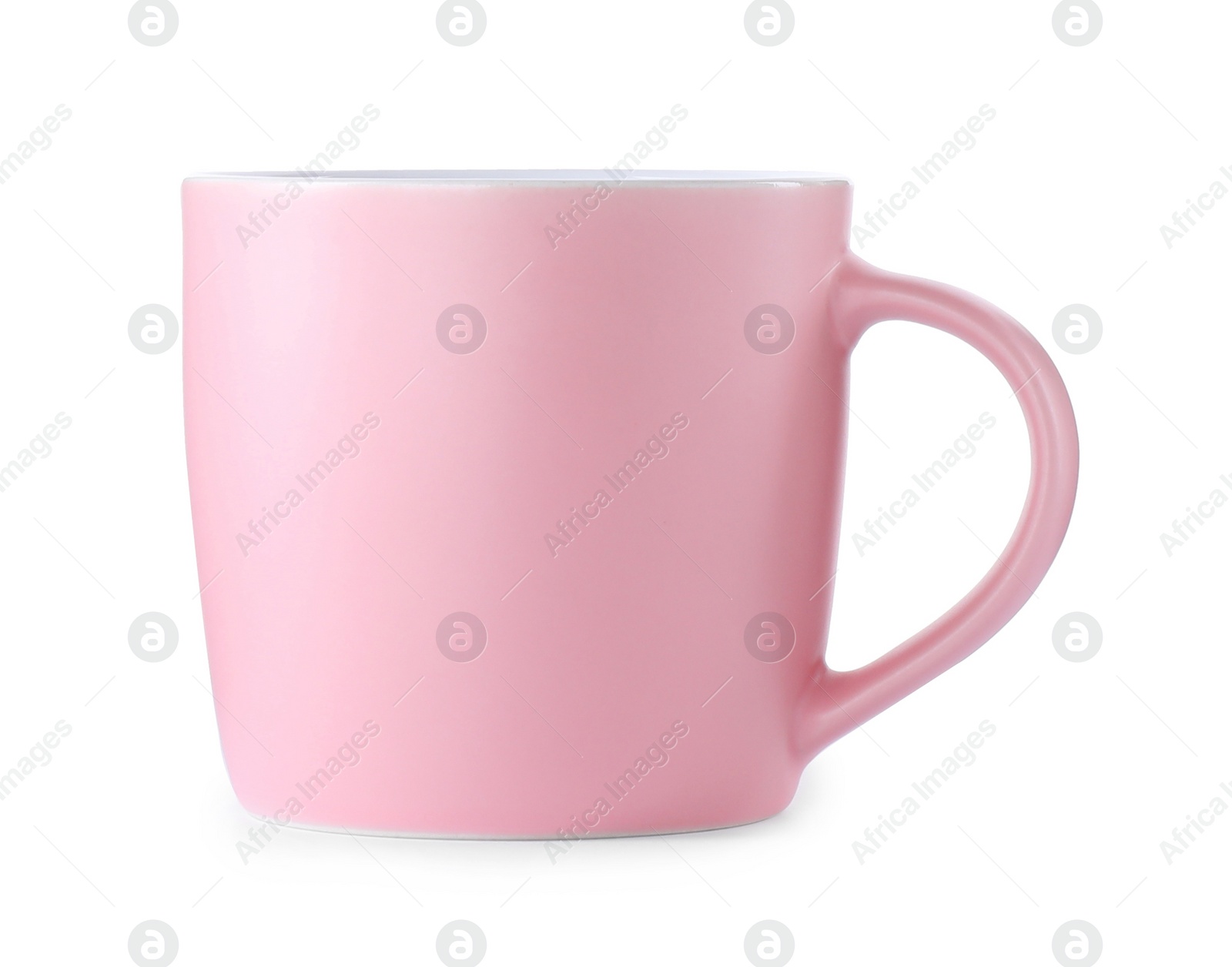 Photo of Beautiful light pink cup isolated on white