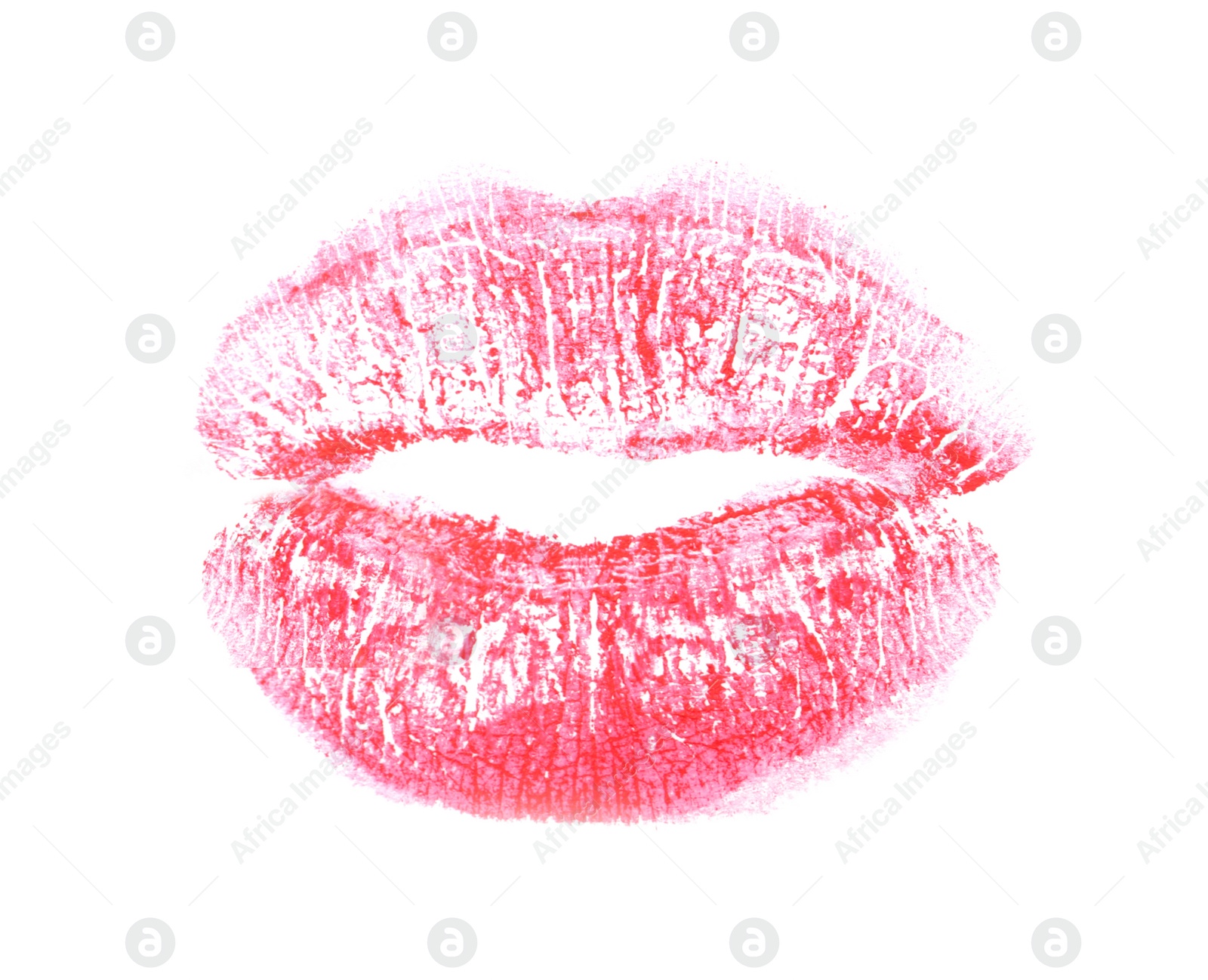 Photo of Lipstick kiss mark isolated on white, top view