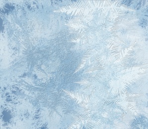 Beautiful frost pattern, illustration. Winter cold weather