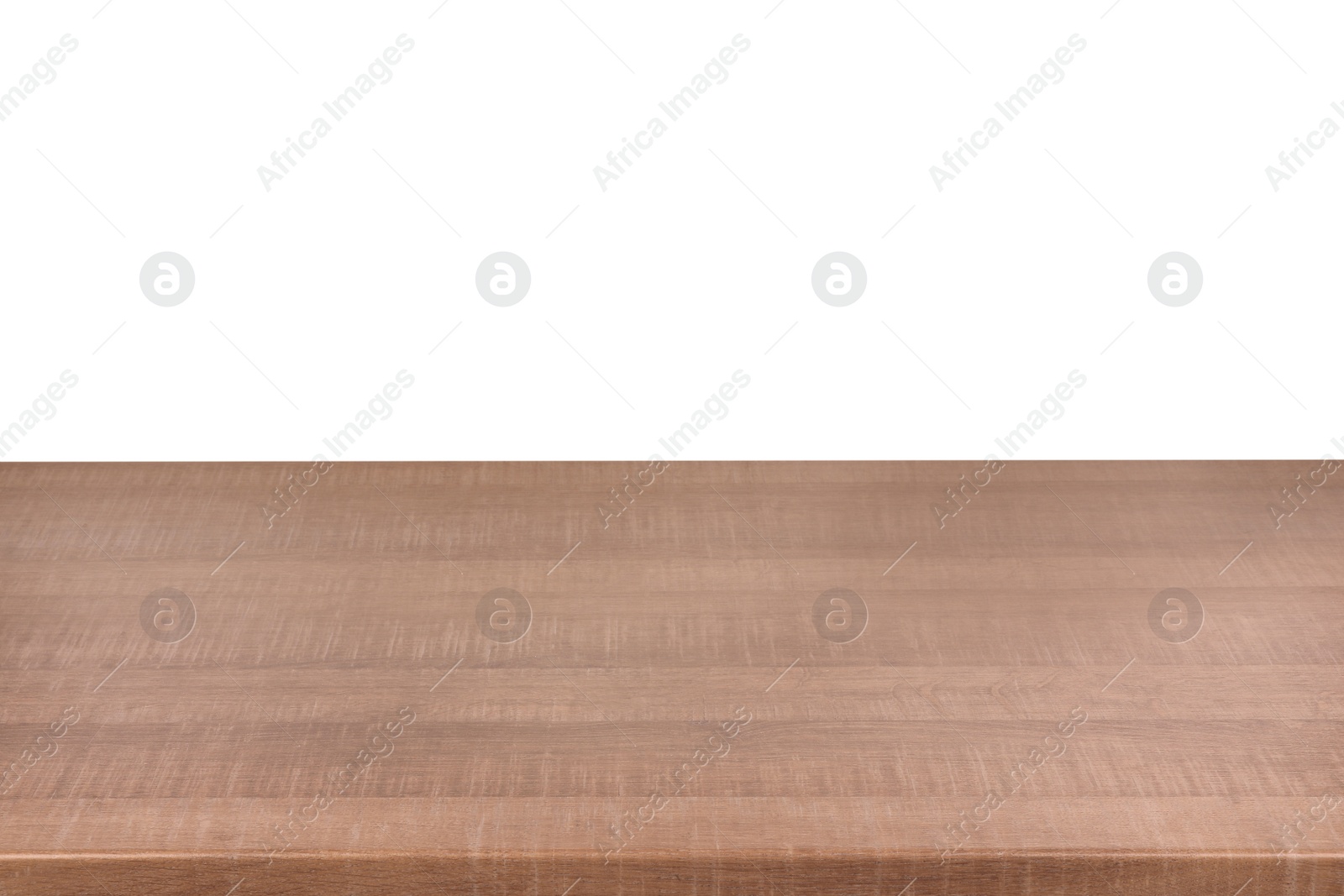 Photo of Empty brown wooden surface isolated on white