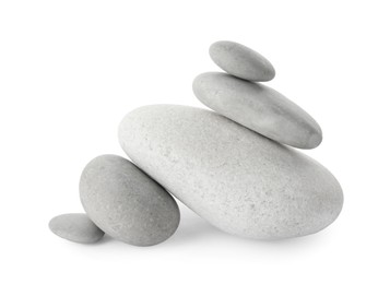 Photo of Group of different stones isolated on white