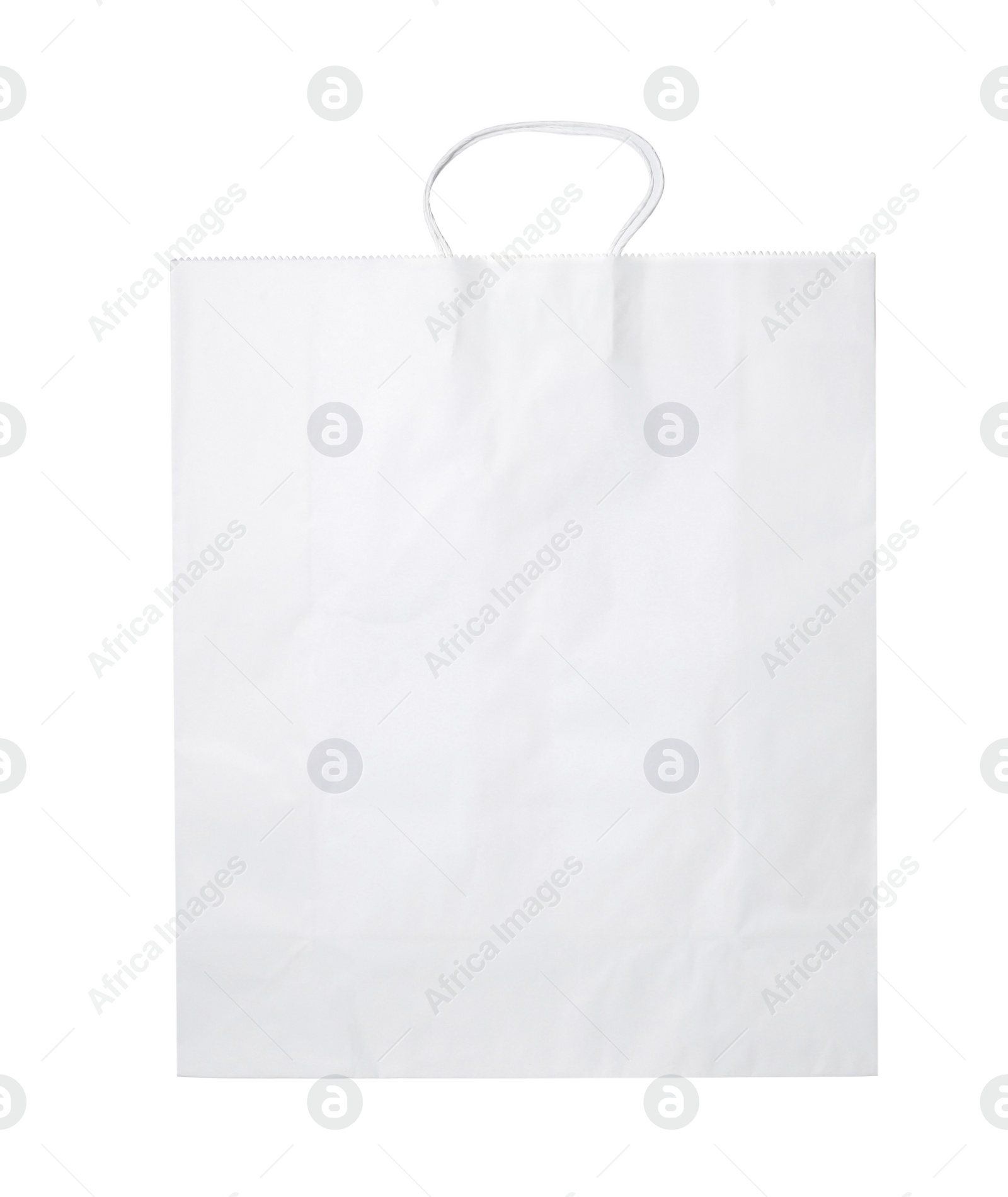 Photo of Empty shopping paper bag isolated on white