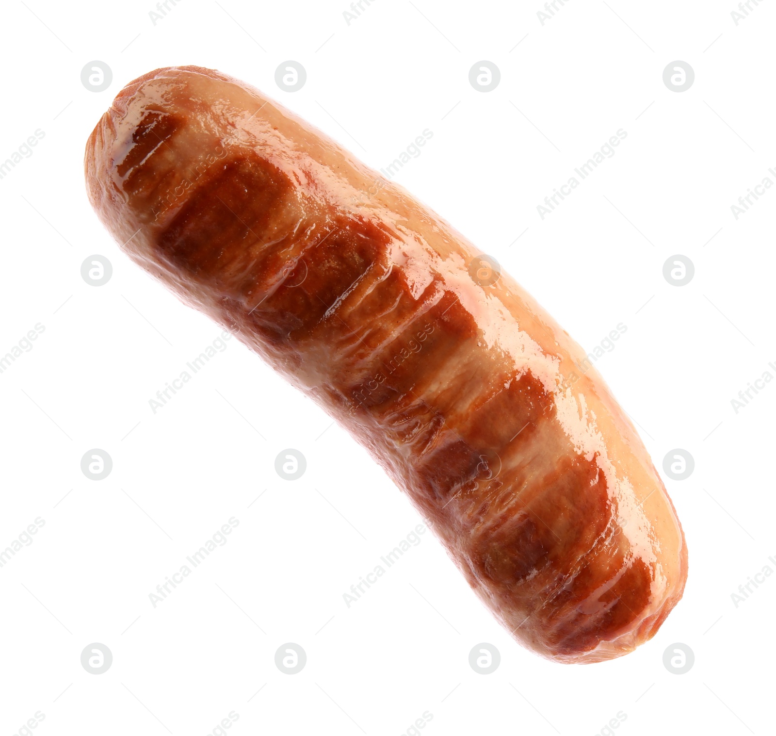 Photo of Tasty fresh grilled sausage isolated on white