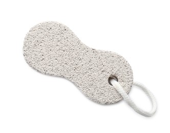 Photo of Pumice stone isolated on white, top view. Pedicure tool