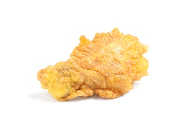 Photo of Tasty deep fried chicken piece isolated on white