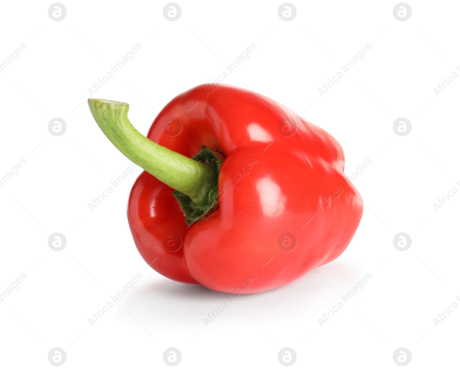 Photo of Tasty ripe red bell pepper on white background