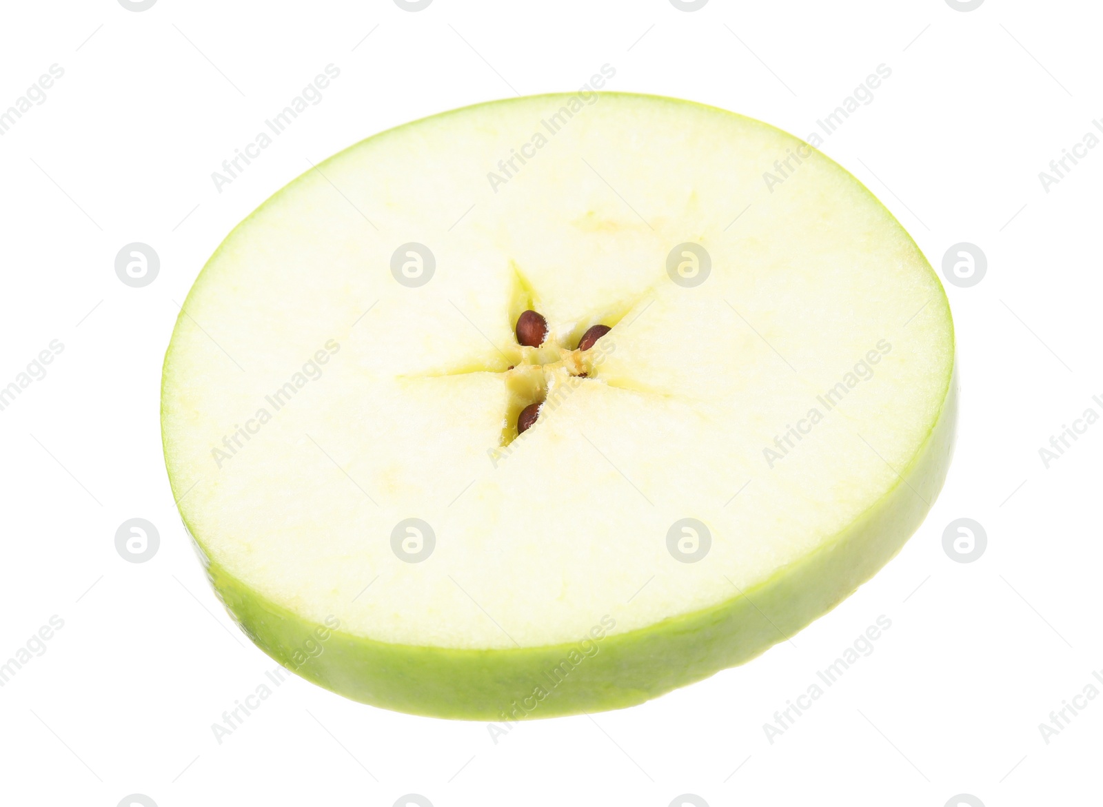 Photo of Piece of ripe green apple isolated on white