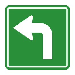 Illustration of Traffic sign LEFT TURN on white background, illustration
