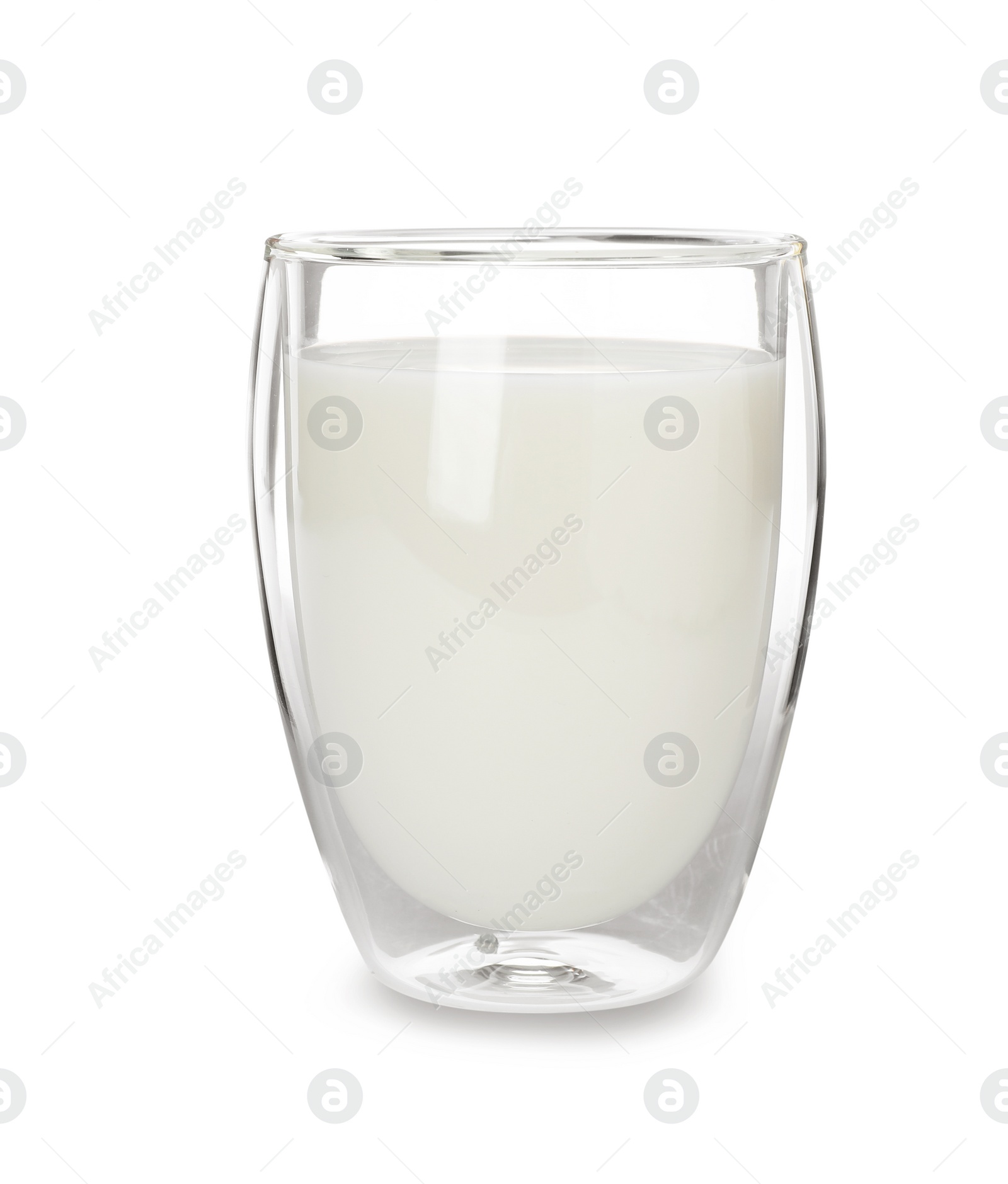 Photo of Glass with fresh milk isolated on white