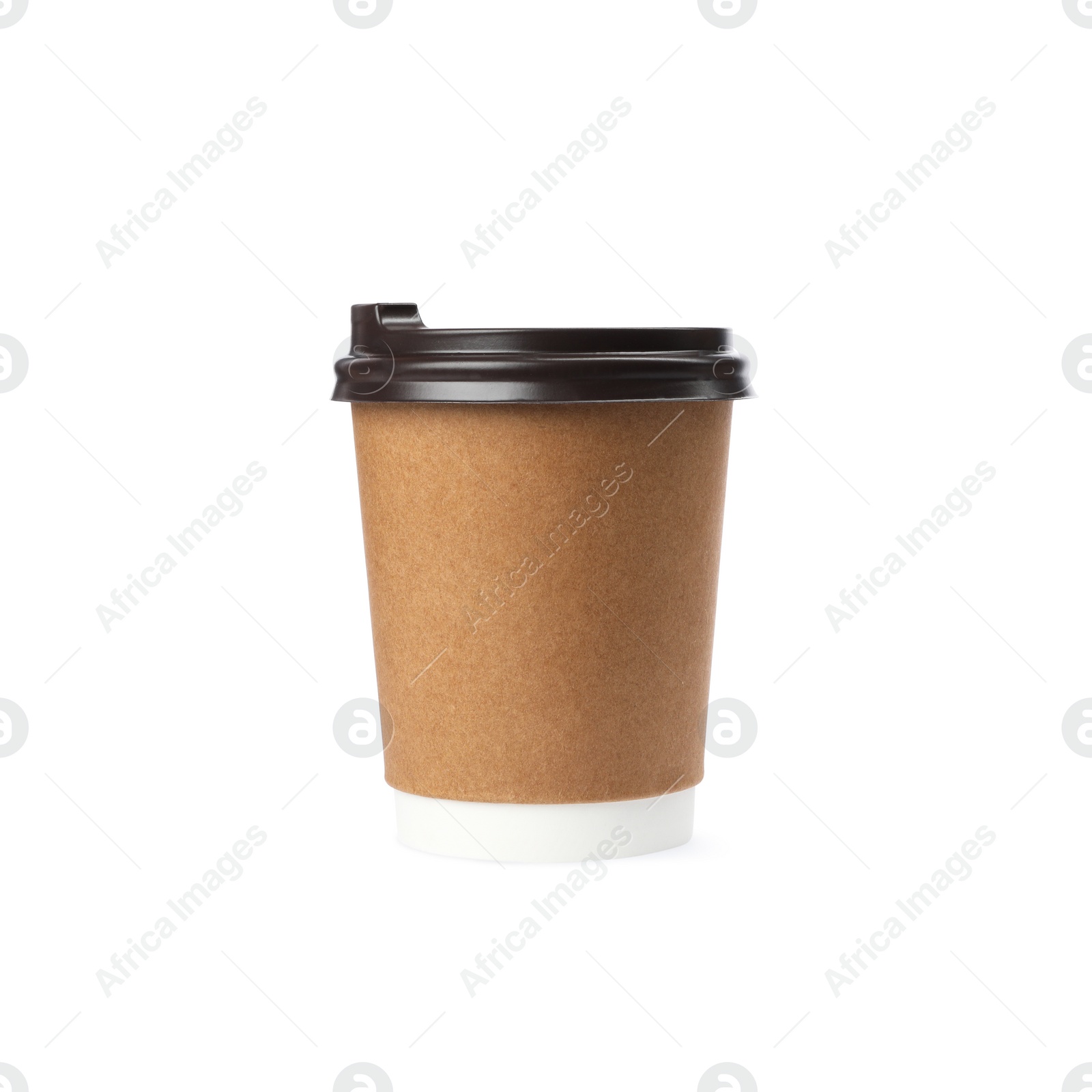 Photo of Takeaway paper coffee cup isolated on white