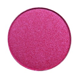Photo of Hot pink eye shadow on white background, top view. Decorative cosmetics
