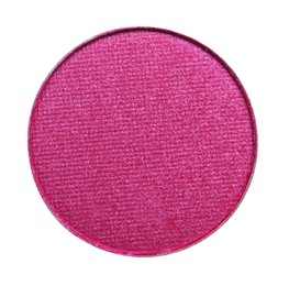 Hot pink eye shadow on white background, top view. Decorative cosmetics