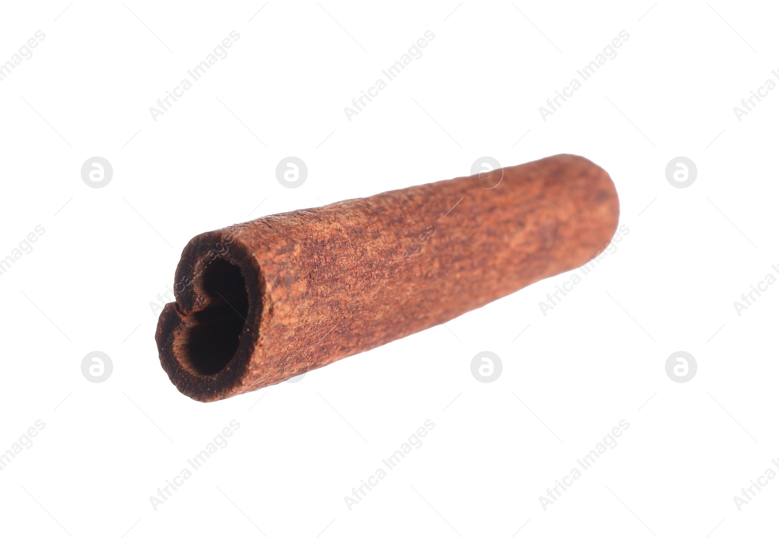 Photo of One aromatic cinnamon stick isolated on white