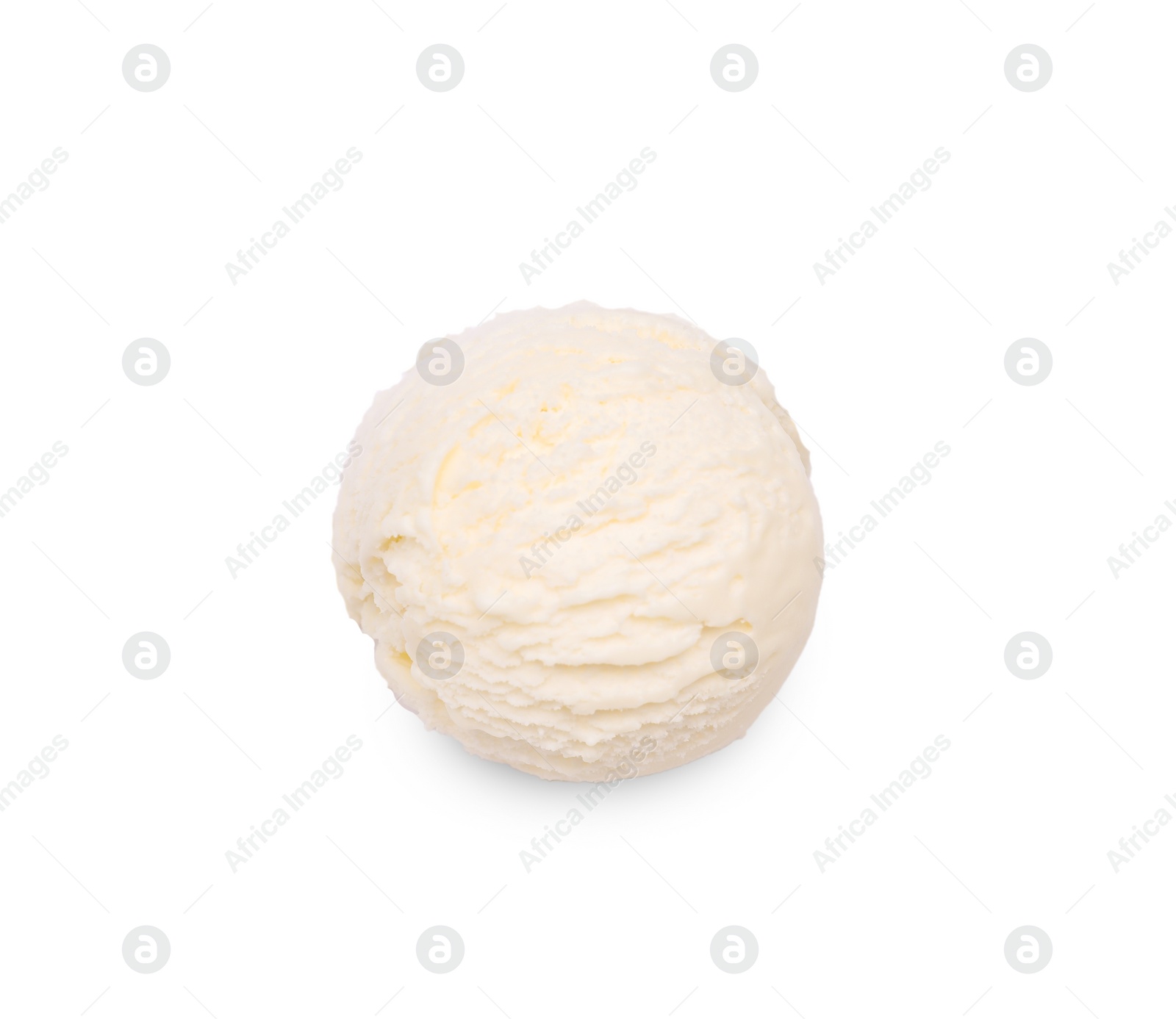 Photo of Scoop of tasty ice cream isolated on white, top view
