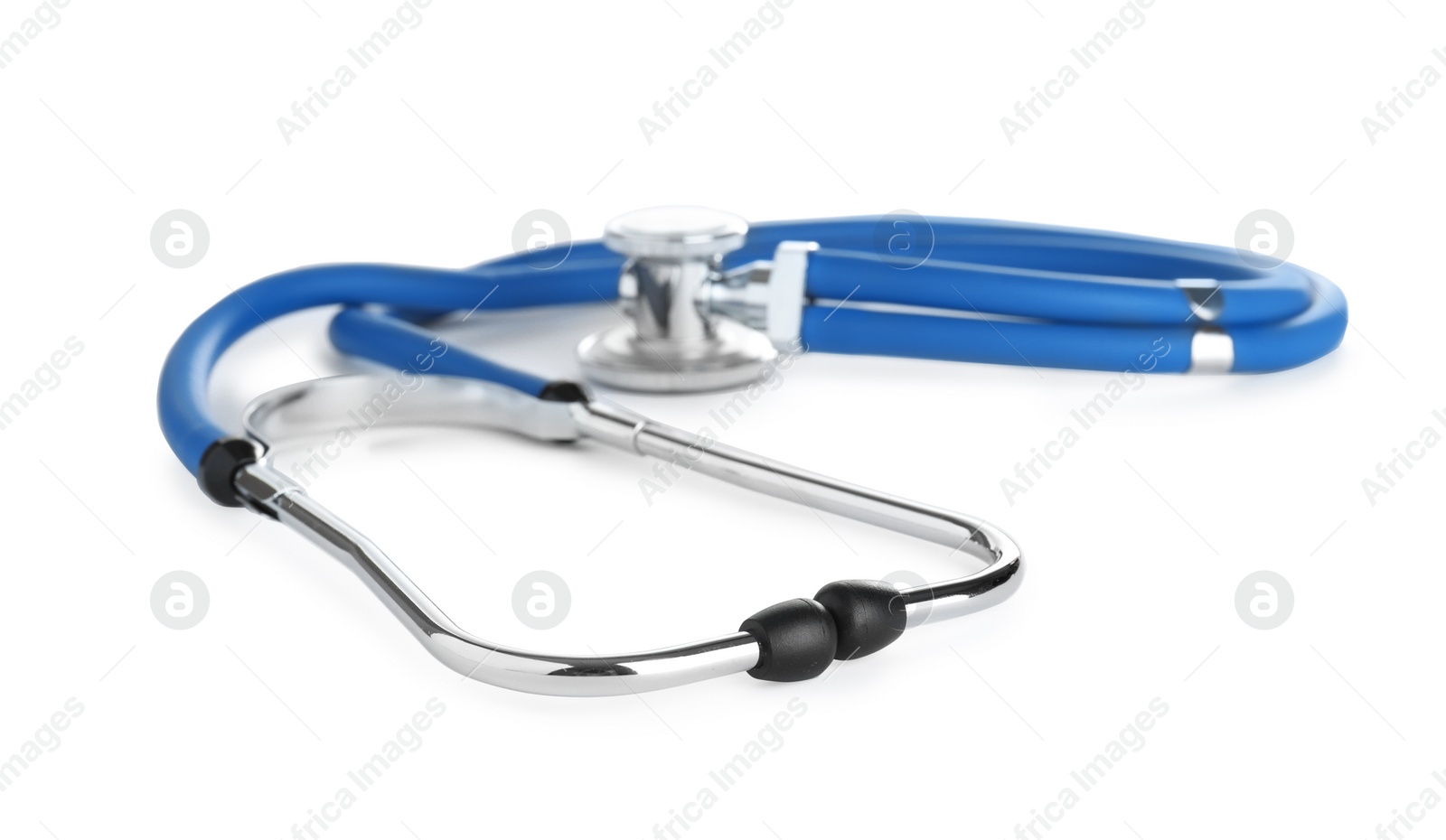 Photo of Stethoscope on white background. Professional medical device