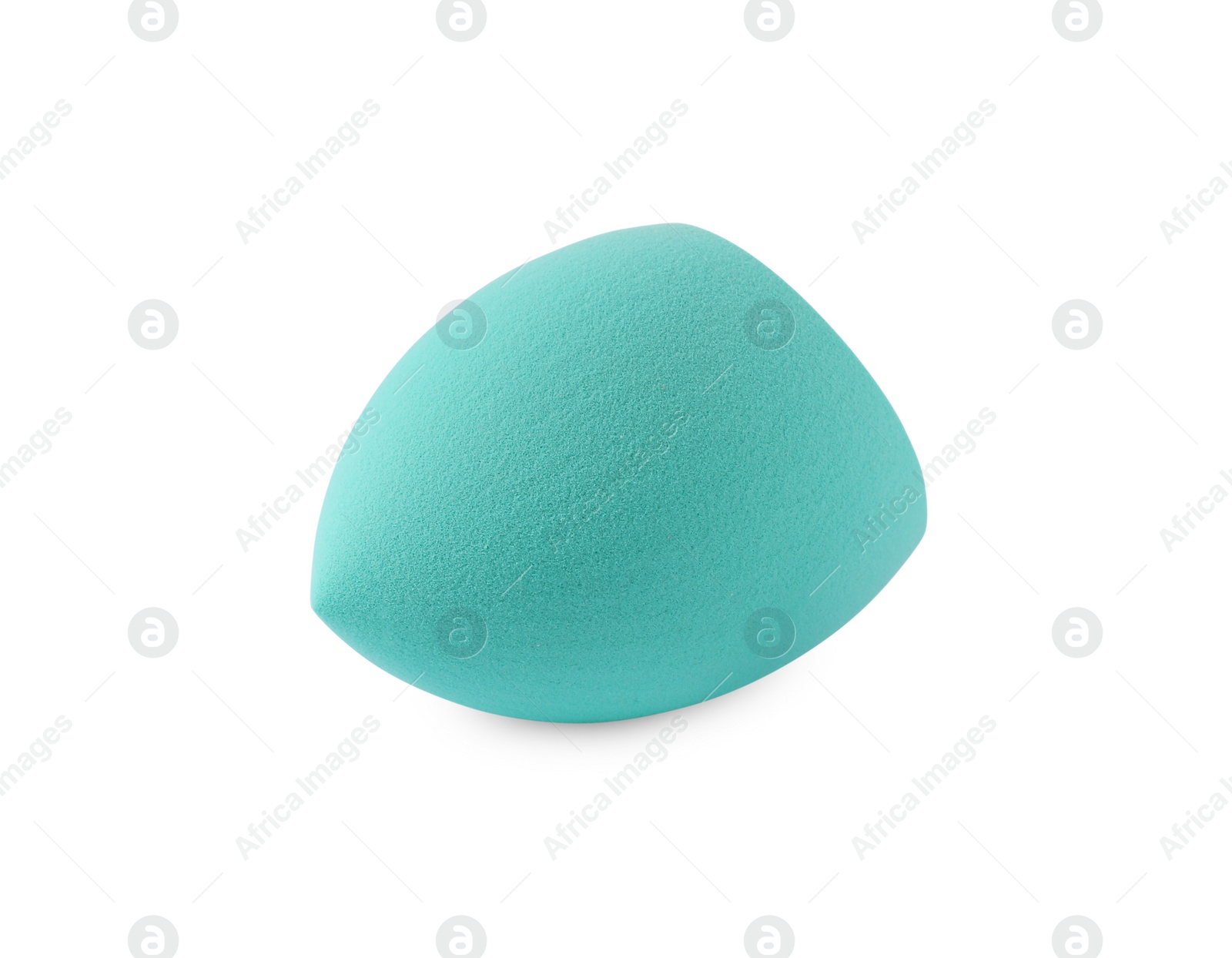 Photo of One turquoise makeup sponge isolated on white