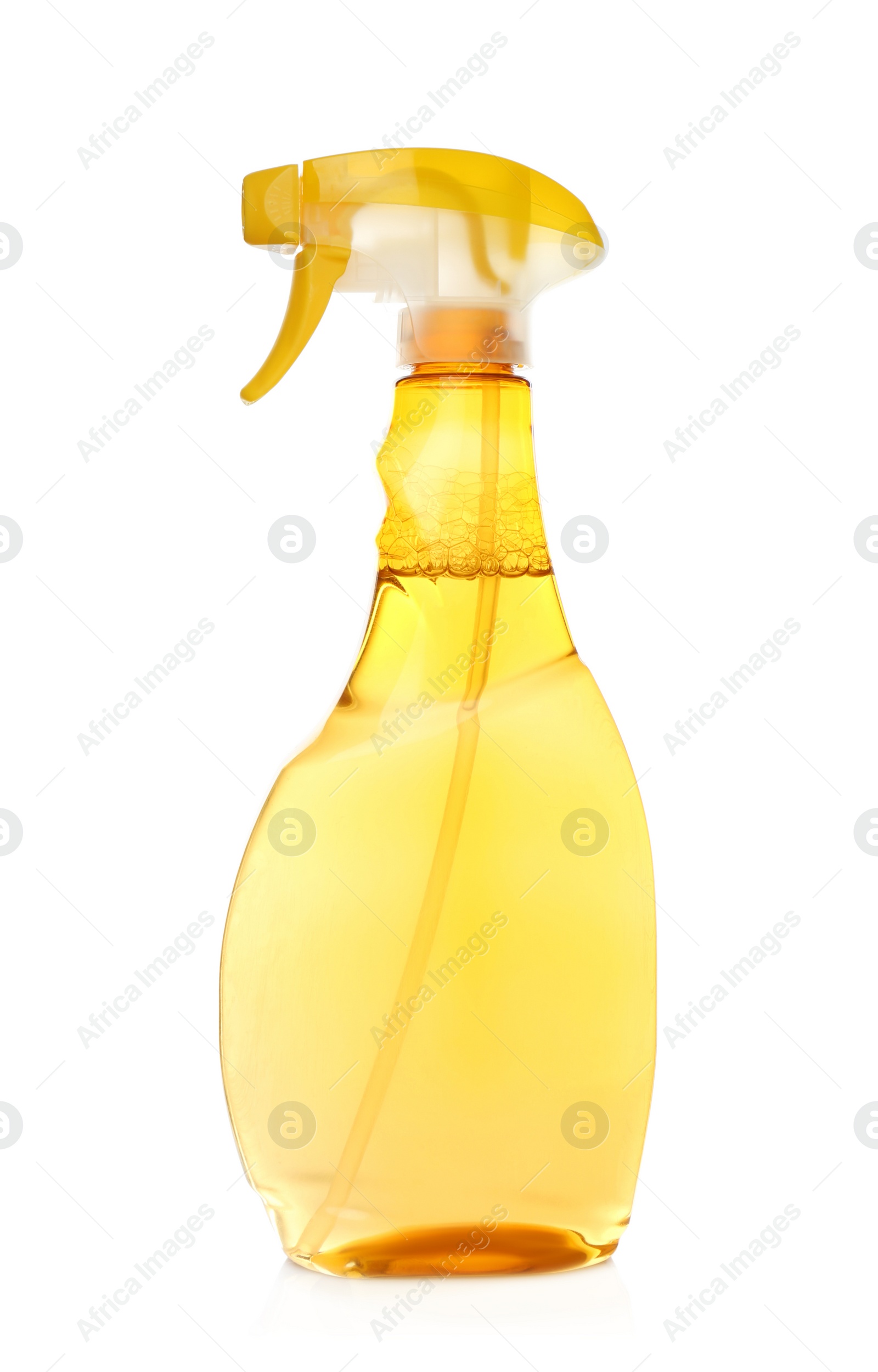 Photo of Spray bottle of cleaning product isolated on white