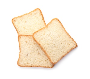 Sliced toast bread on white background