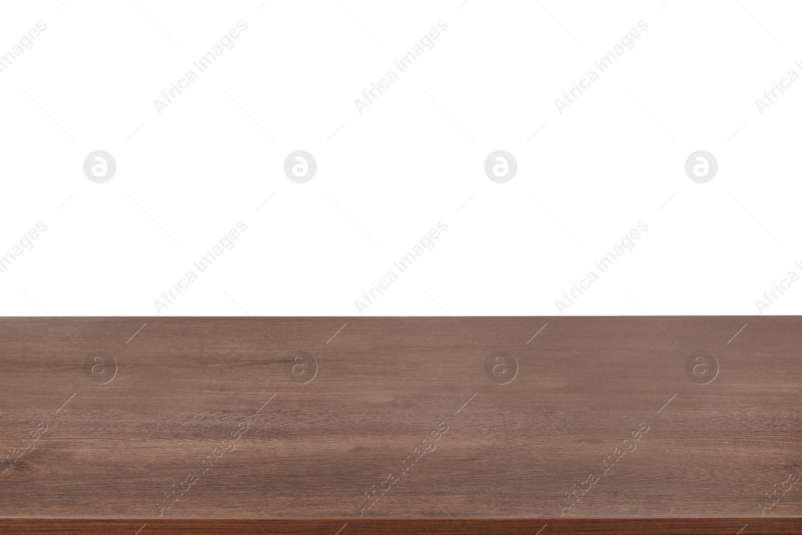 Photo of Empty brown wooden surface isolated on white