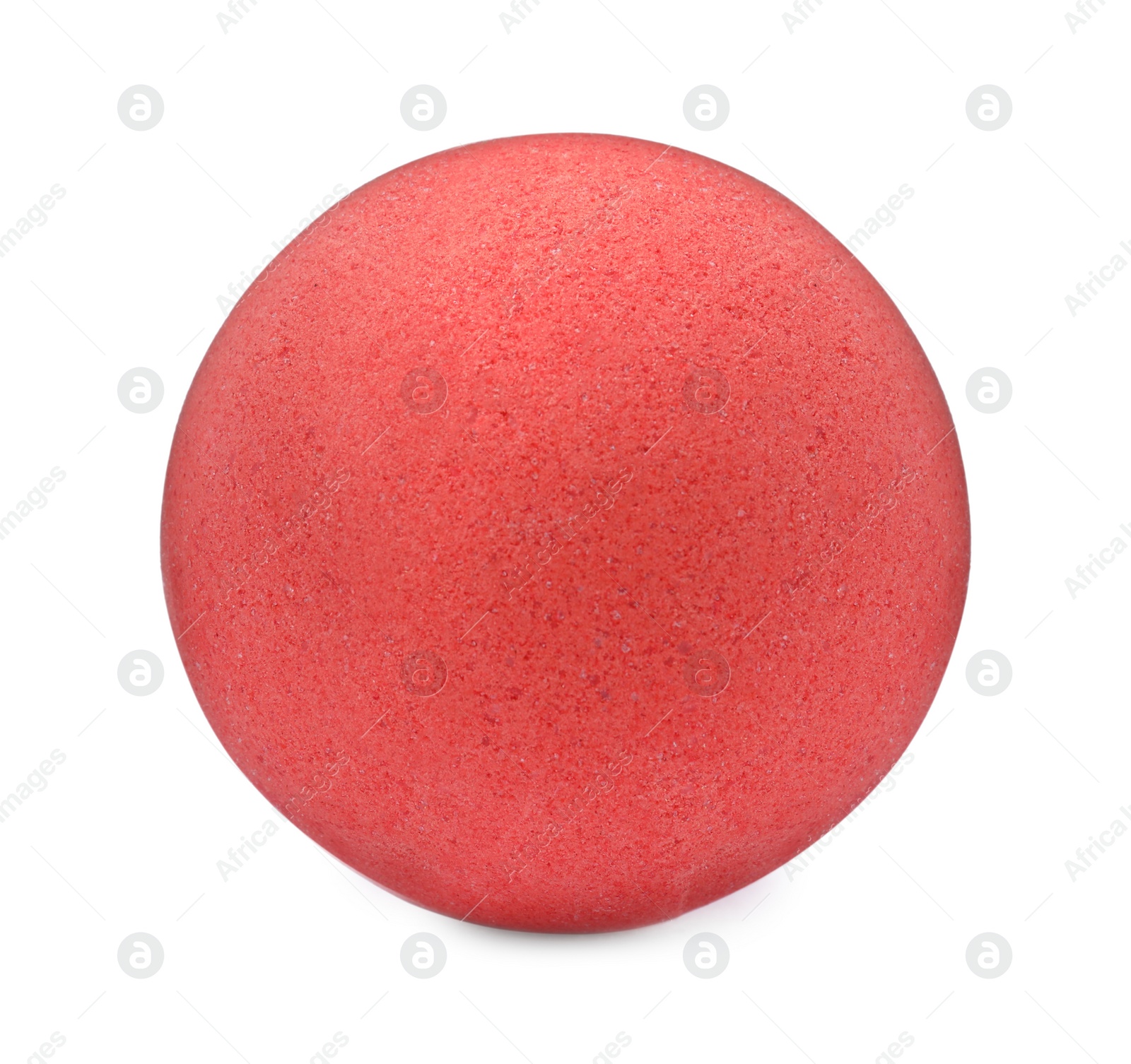 Photo of One red bath bomb isolated on white